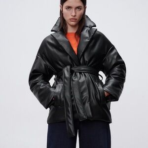 Zara leather jacket , New size S -M loose style